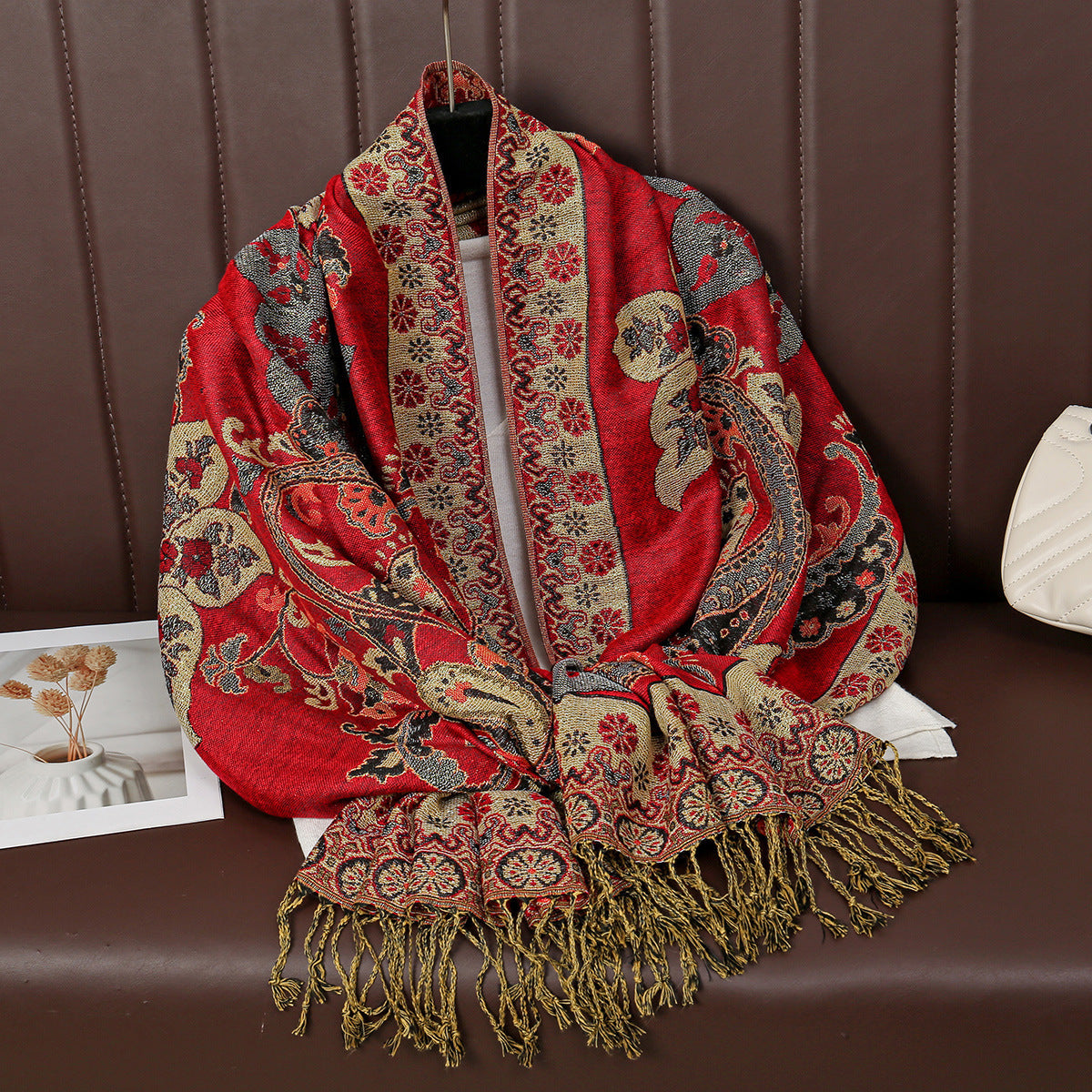 Best Seller In Europe And America Popular Ethnic Style Cashew Pattern Tassel Scarf