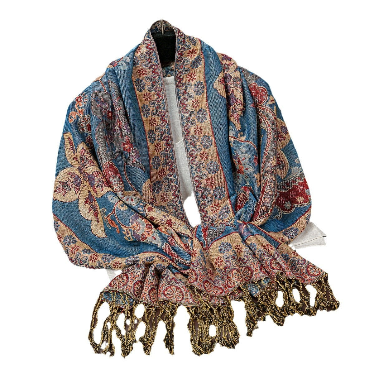 Best Seller In Europe And America Popular Ethnic Style Cashew Pattern Tassel Scarf